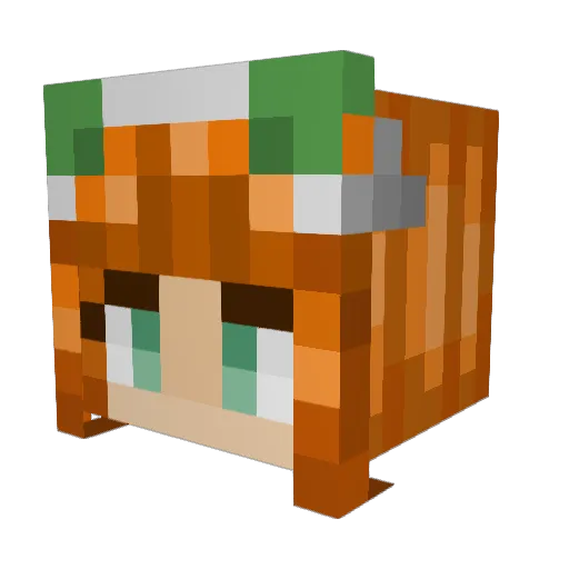 PatXtra Minecraft avatar head, 3D render