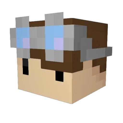 Patarax Minecraft avatar head, 3D render