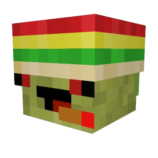 Patarto Minecraft avatar head, 3D render