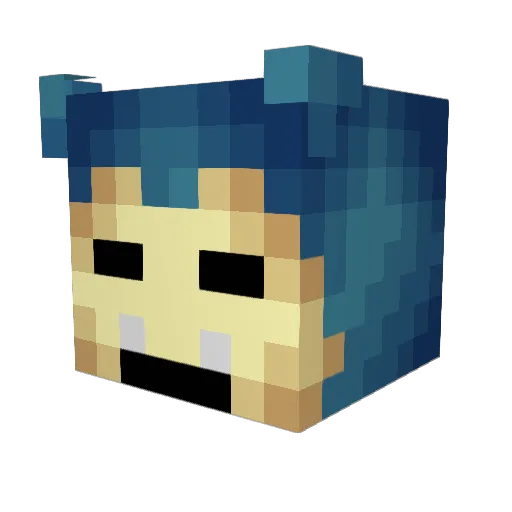 Patasuarus Minecraft avatar head, 3D render