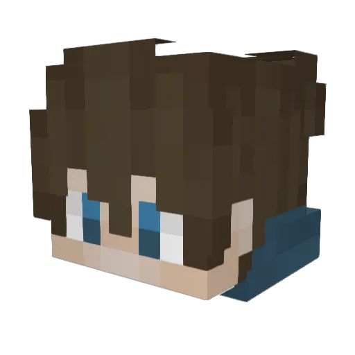 Patat_e Minecraft avatar head, 3D render