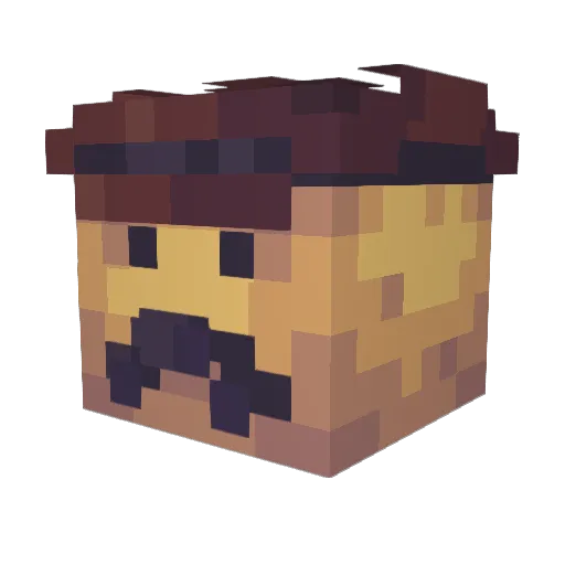 Patata65 Minecraft avatar head, 3D render