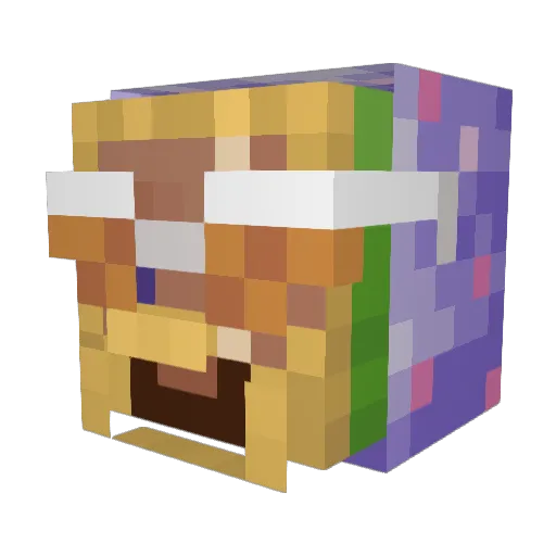 PatatjeMC Minecraft avatar head, 3D render