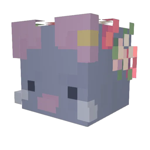 Patch3rat Minecraft avatar head, 3D render