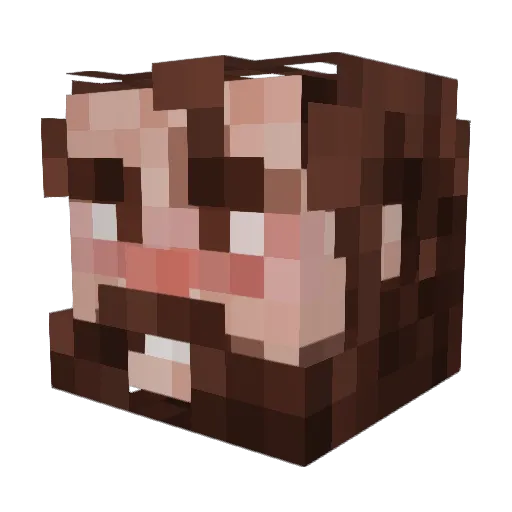 Patchei Minecraft avatar head, 3D render