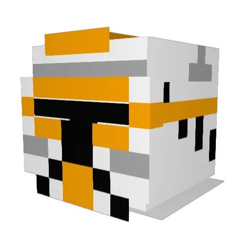 Patchers Minecraft avatar head, 3D render