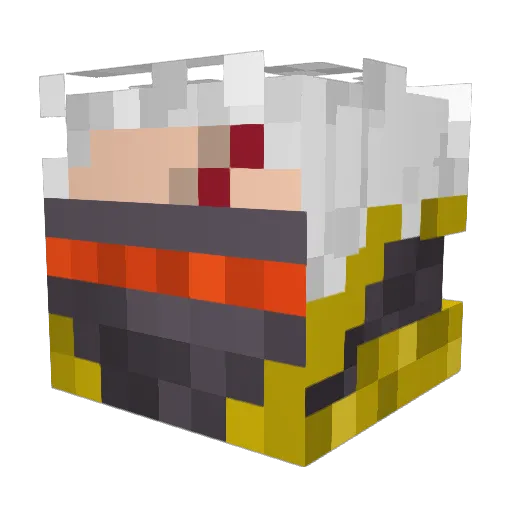 Patchman_ Minecraft avatar head, 3D render