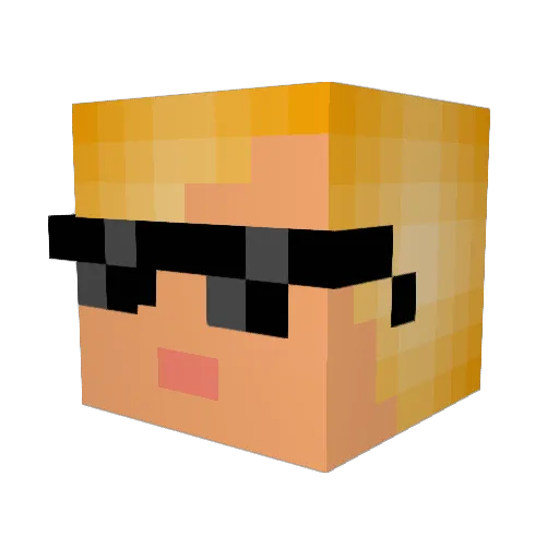 Patchmann Minecraft avatar head, 3D render