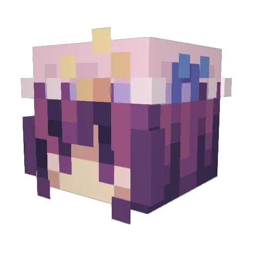 PatchouliKnow Minecraft avatar head, 3D render