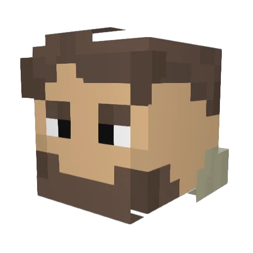 PatchworkSkull Minecraft avatar head, 3D render