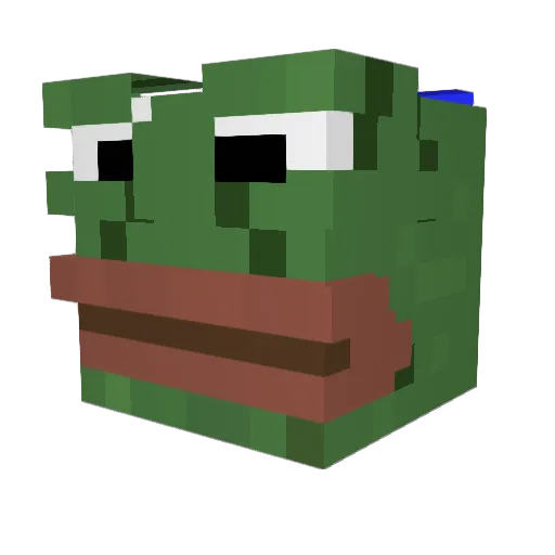 Pateker Minecraft avatar head, 3D render