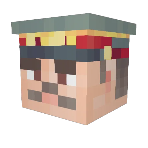 Patenminers Minecraft avatar head, 3D render