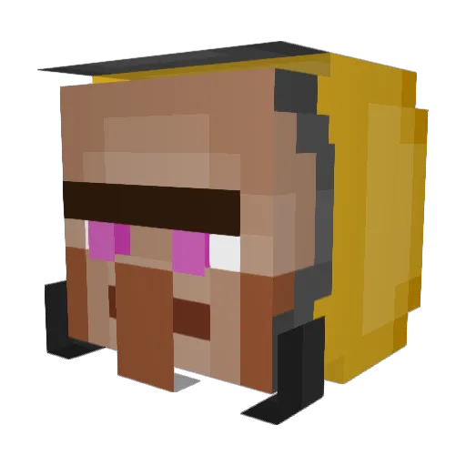 Patentaman Minecraft avatar head, 3D render