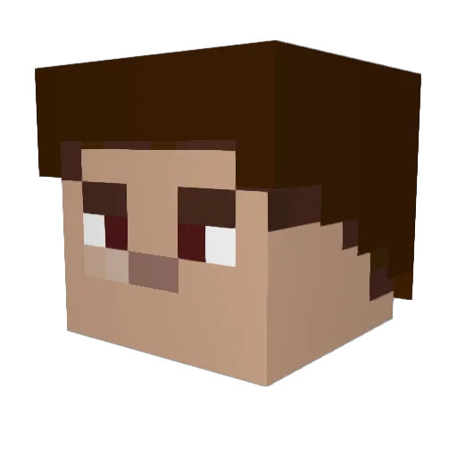 PaterTheo Minecraft avatar head, 3D render
