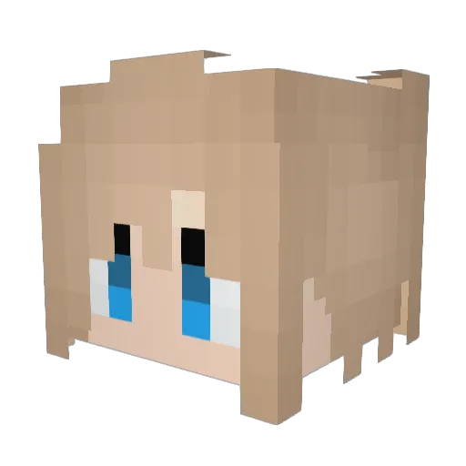 PaterXia Minecraft avatar head, 3D render