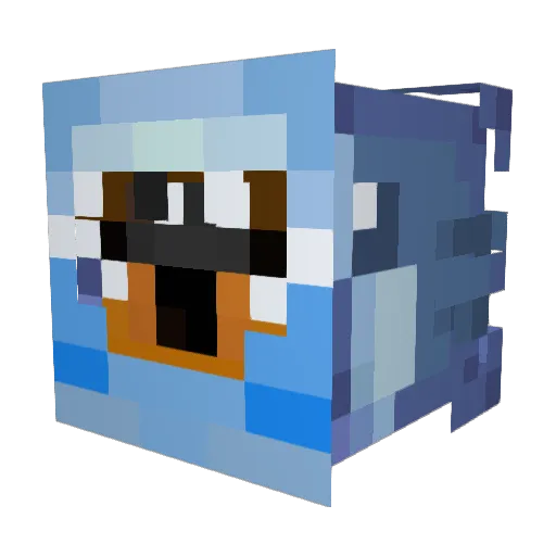 Patetsi Minecraft avatar head, 3D render