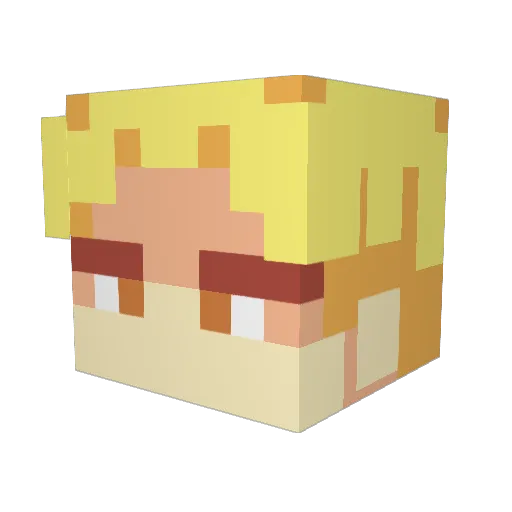 Patiste Minecraft avatar head, 3D render