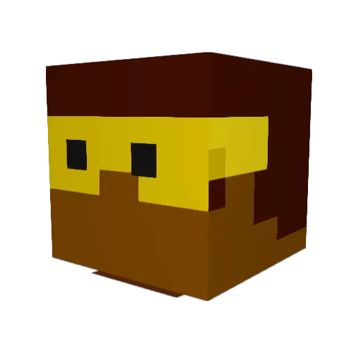 Patnicop Minecraft avatar head, 3D render
