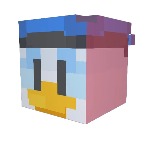 PatoDiego Minecraft avatar head, 3D render