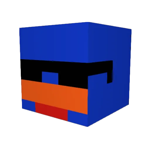 Patocraft8 Minecraft avatar head, 3D render