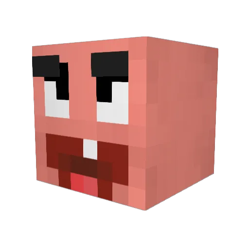 Patrick200 Minecraft avatar head, 3D render