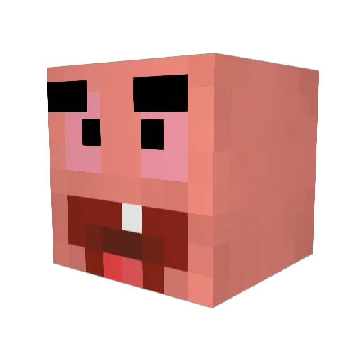 PatrickStarrrr Minecraft avatar head, 3D render