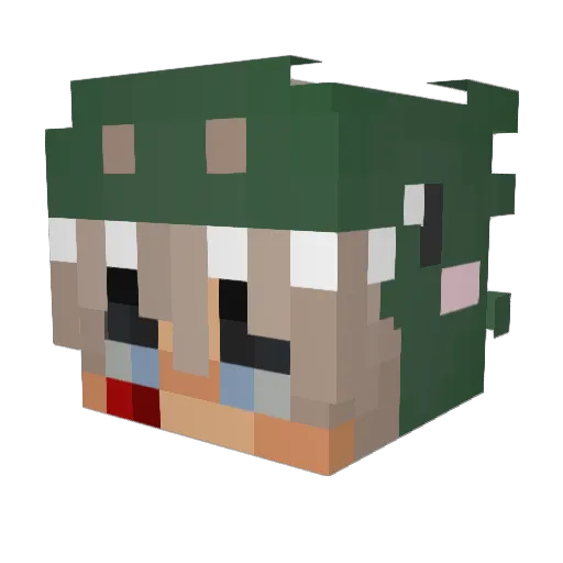 Patritekk Minecraft avatar head, 3D render
