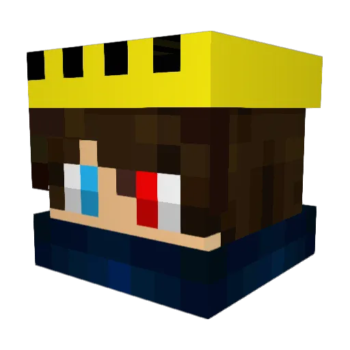 Patron_HD Minecraft avatar head, 3D render
