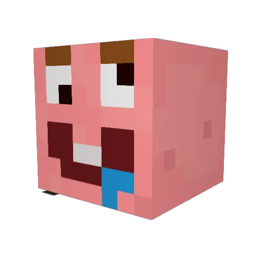 Patrooweczka Minecraft avatar head, 3D render