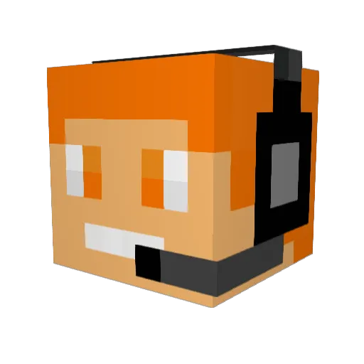 PatryGsPs Minecraft avatar head, 3D render