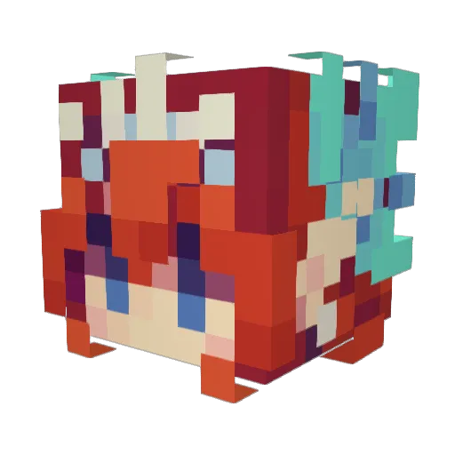 Patryuwu Minecraft avatar head, 3D render