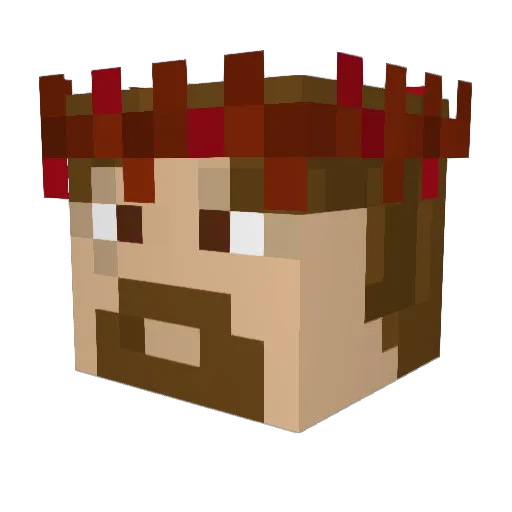PattarO Minecraft avatar head, 3D render
