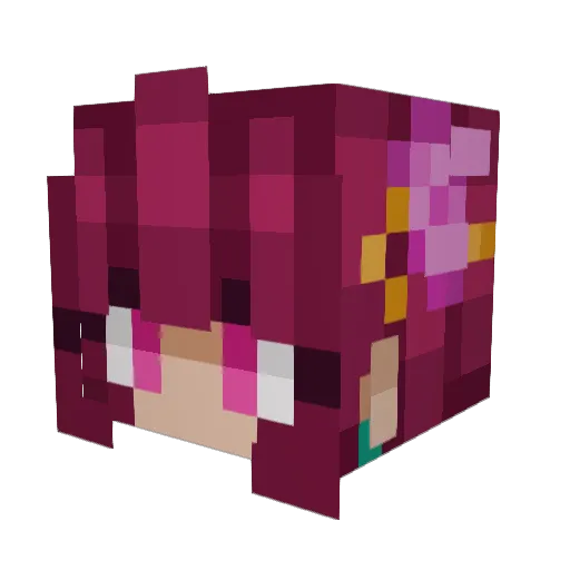 PattayaGurl Minecraft avatar head, 3D render