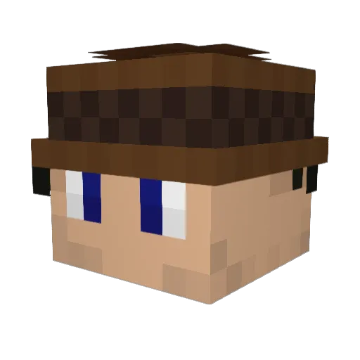 Patterfoot Minecraft avatar head, 3D render