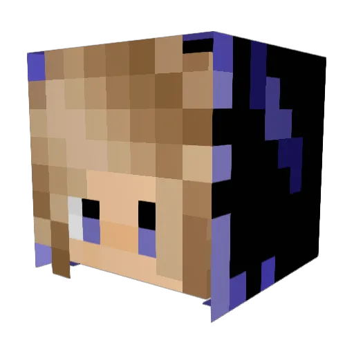 Pattern_less Minecraft avatar head, 3D render