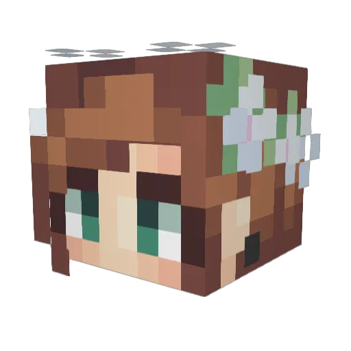 PattyGivesHearts Minecraft avatar head, 3D render