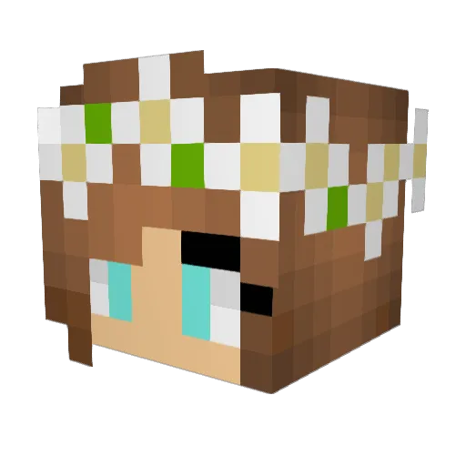 Patuina Minecraft avatar head, 3D render
