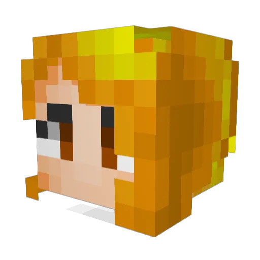 Patulya Minecraft avatar head, 3D render