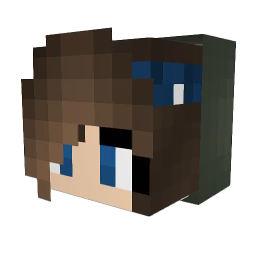 Pau_line Minecraft avatar head, 3D render