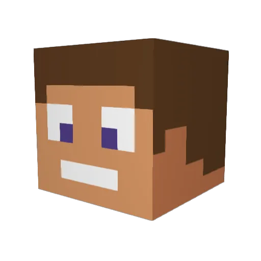 PaulBoom10 Minecraft avatar head, 3D render
