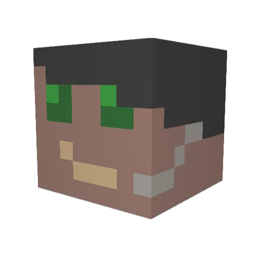 PaulShow Minecraft avatar head, 3D render