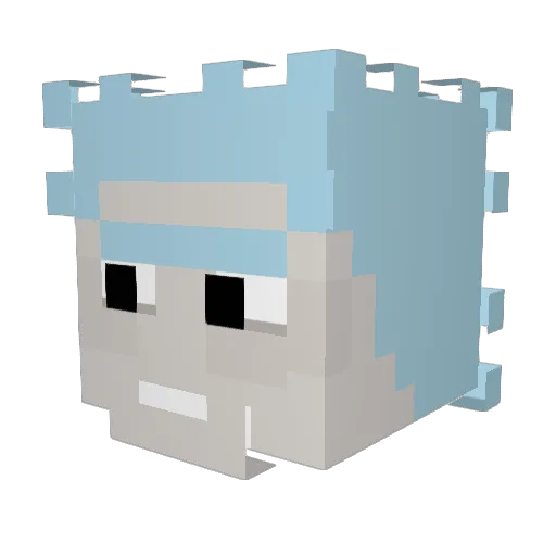 PaulVanTesla Minecraft avatar head, 3D render