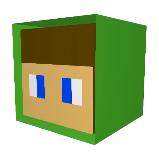 PaulaJ Minecraft avatar head, 3D render