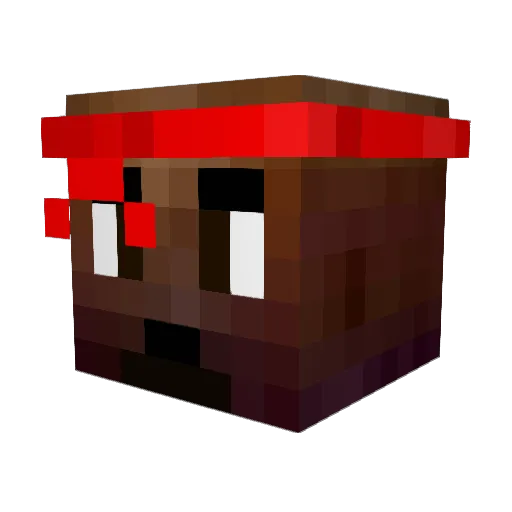 Pauless Minecraft avatar head, 3D render