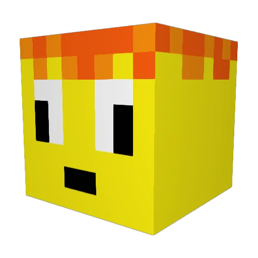 Paulfire2675 Minecraft avatar head, 3D render