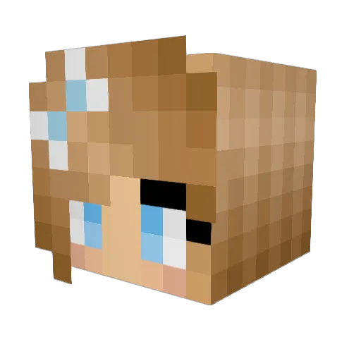 Pauline374 Minecraft avatar head, 3D render