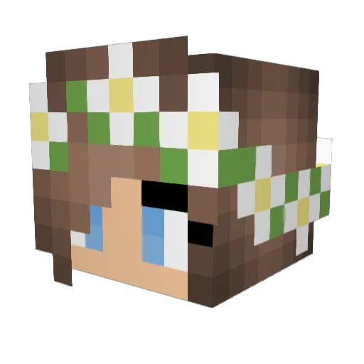 Paulinemine Minecraft avatar head, 3D render