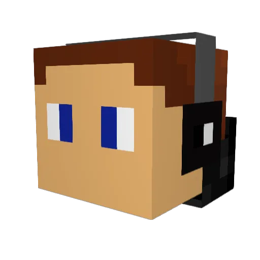 Paulllolo Minecraft avatar head, 3D render