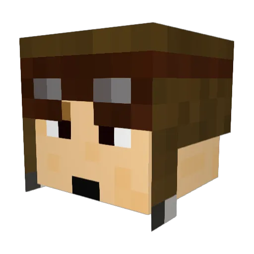 Paulner Minecraft avatar head, 3D render
