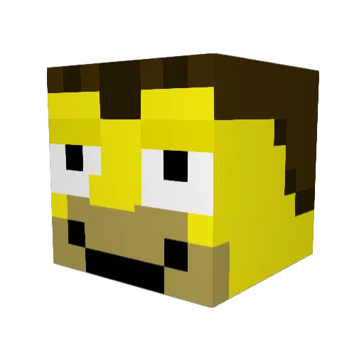 PauloDonuts Minecraft avatar head, 3D render